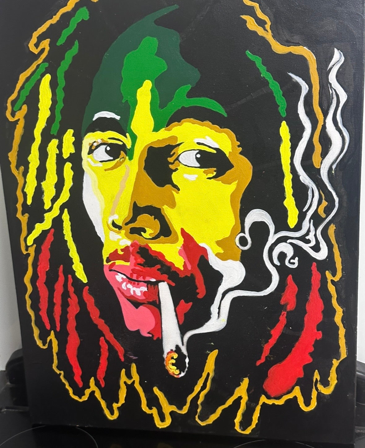 Bob Marley - One Love. Hand Painted Canvas