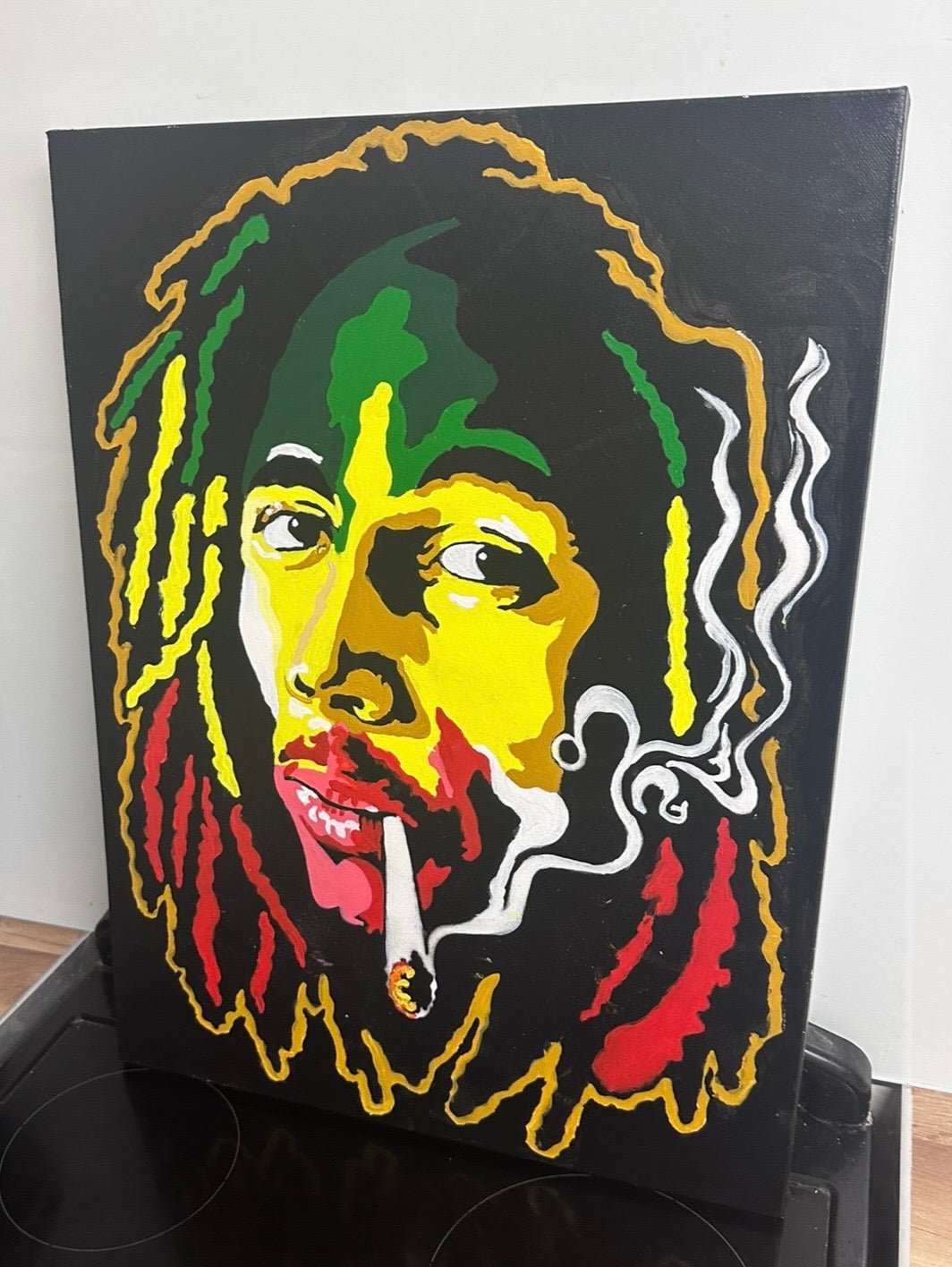 Bob Marley - One Love. Hand Painted Canvas