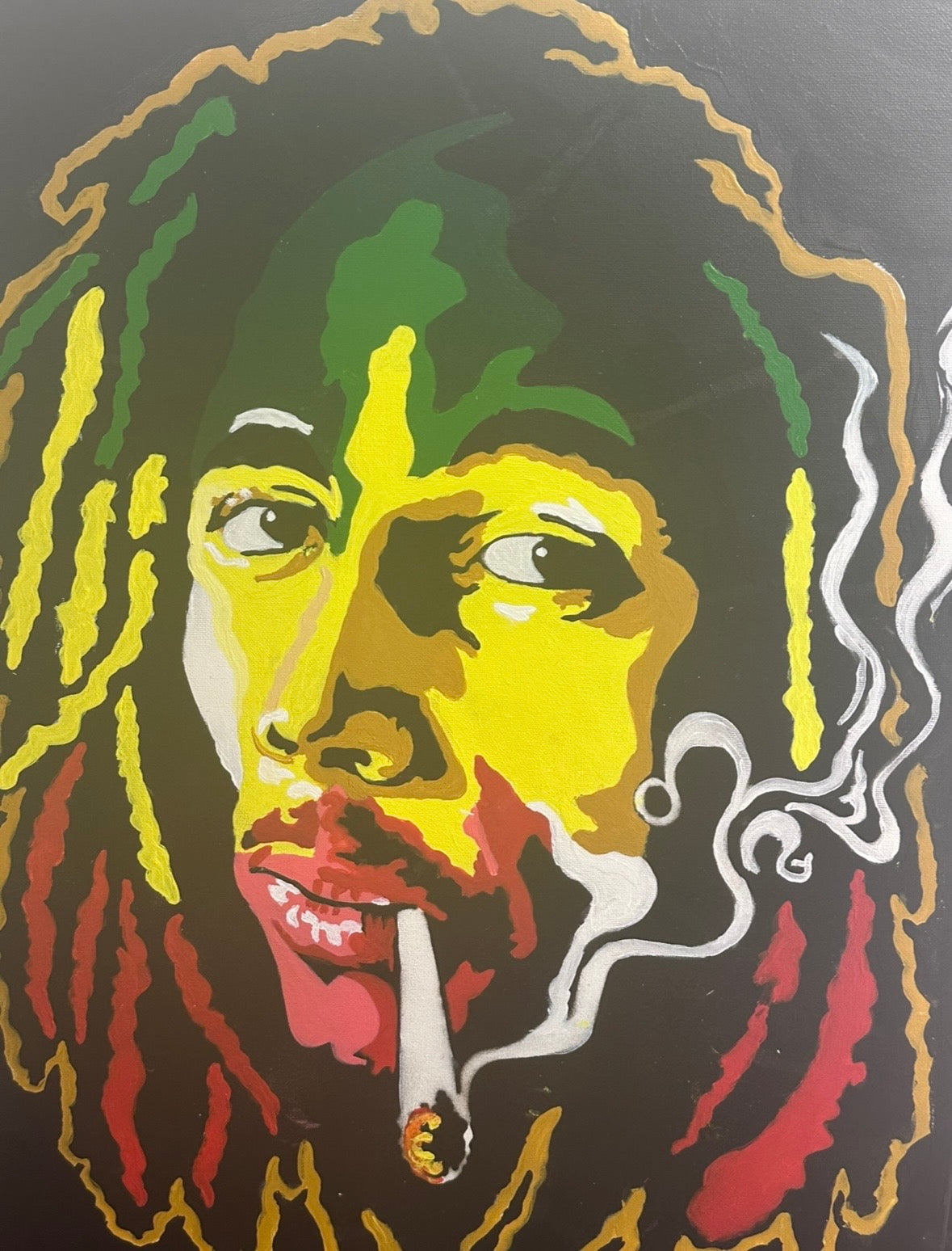 Bob Marley - One Love. Hand Painted Canvas